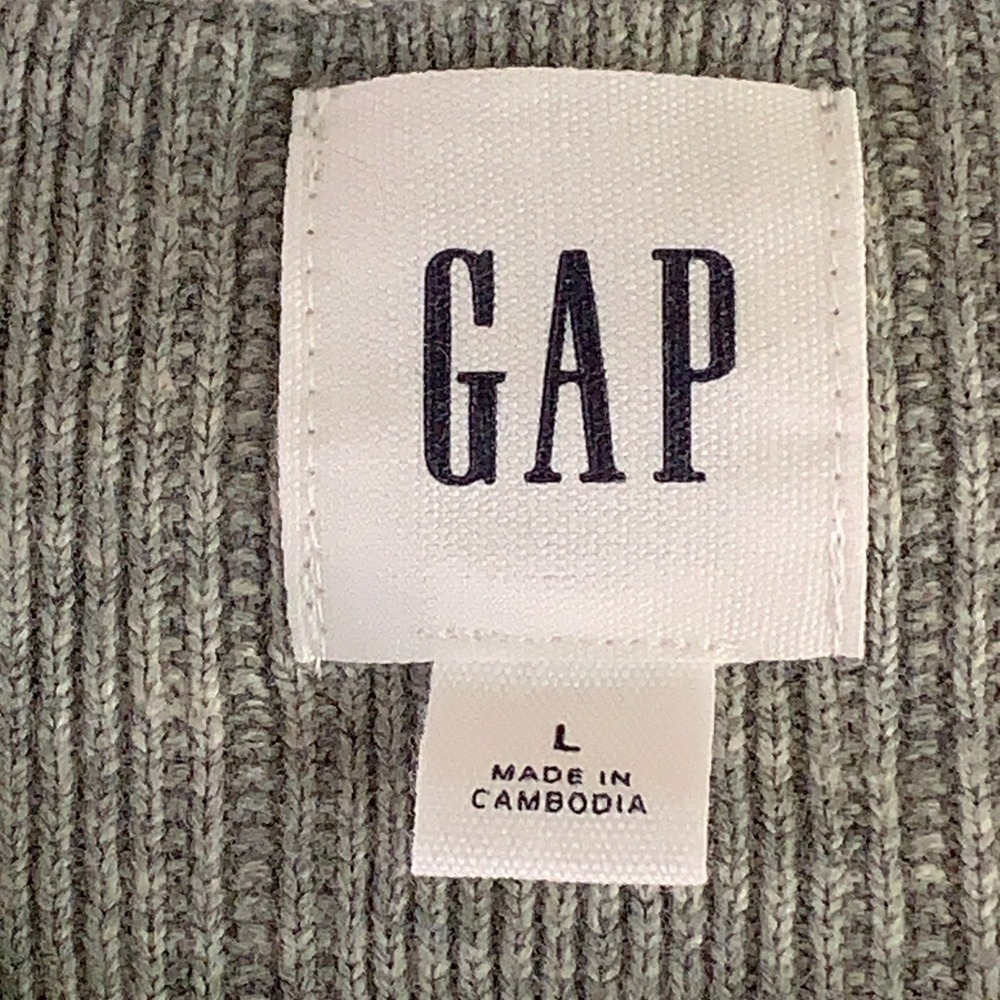 Gap Mens SIze Large Heather Gray CashSoft Rib Knit Crew Neck Sweater New - Picture 3 of 10